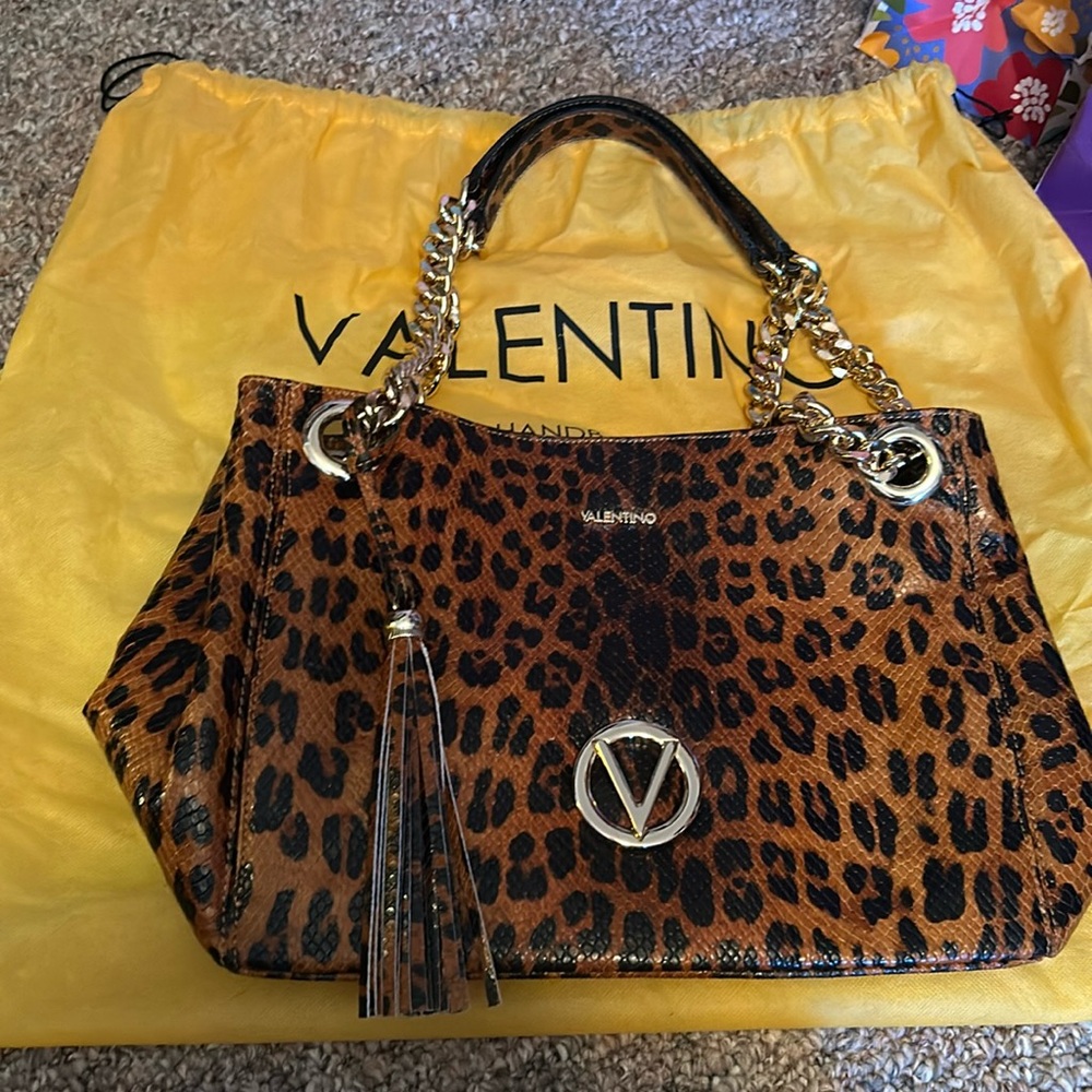 Valentino leopard chain bag